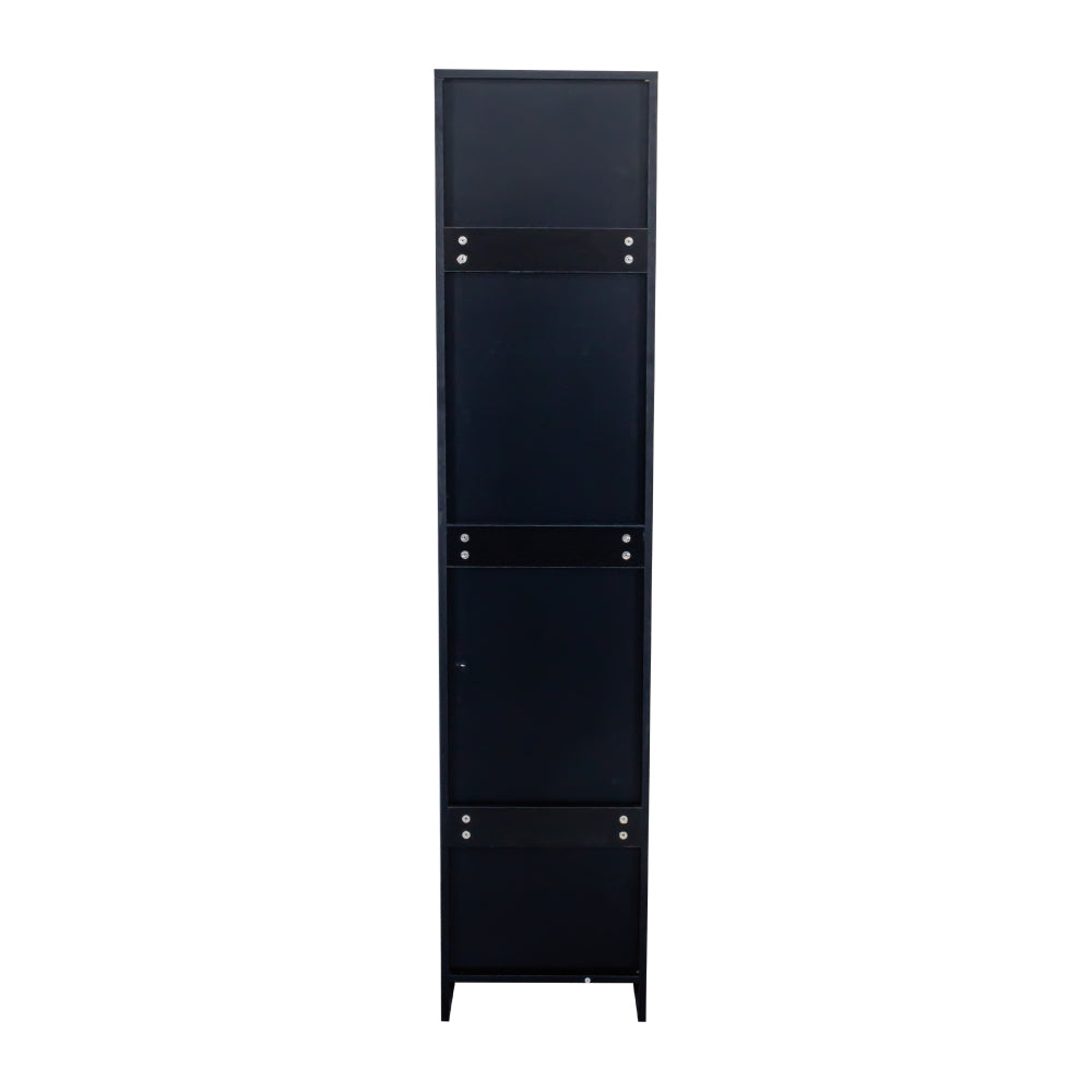 Stackable Wall Mounted Storage Cabinet, 15.75" D x 15.75" W x 70.87" H,black