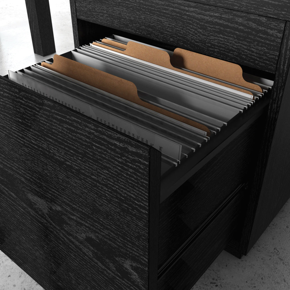 Sauder Furniture Sauder Select L-Shaped Desk with File Drawer Bourbon Oak