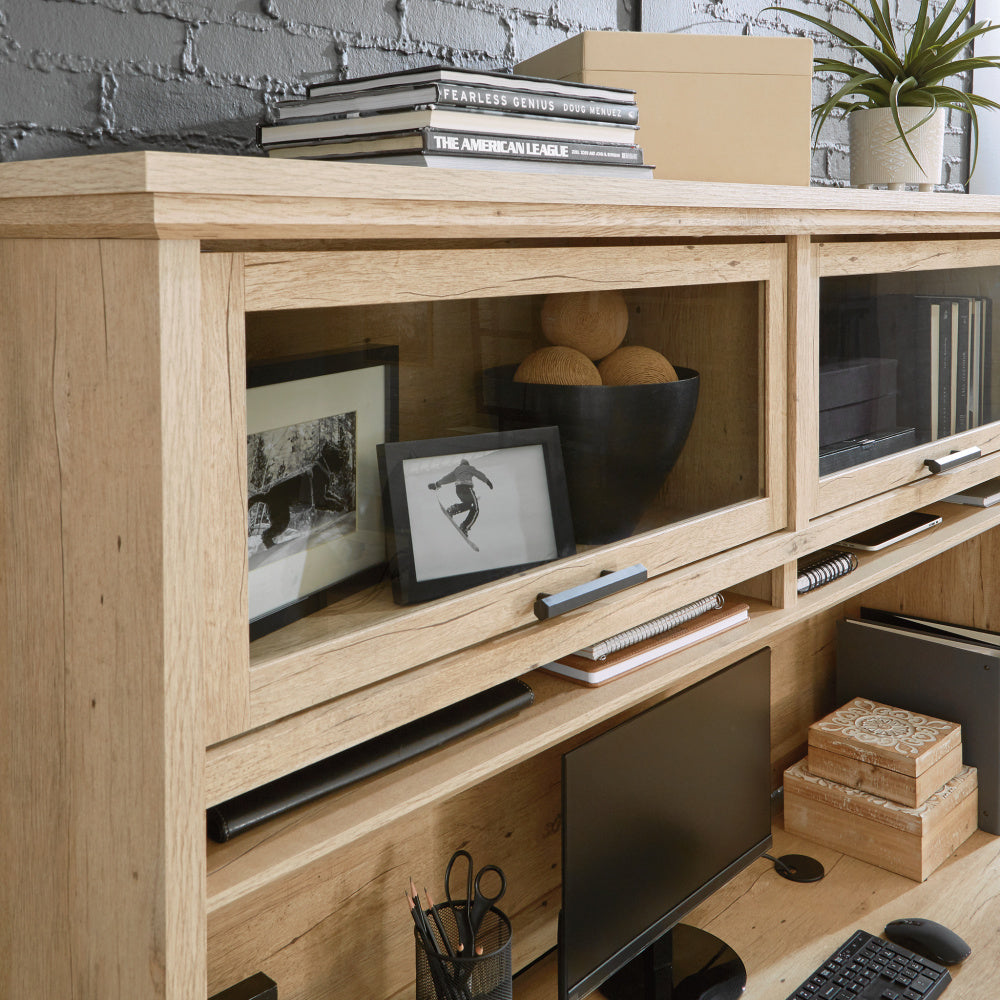 Sauder Mason Peak 72" Hutch, Prime Oak Finish
