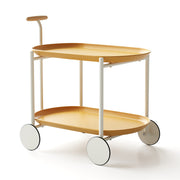 Moon storage cart (yellow) Nordic Internet celebrity mobile trolley kitchen simple double storage shelf living room sofa storage shelf