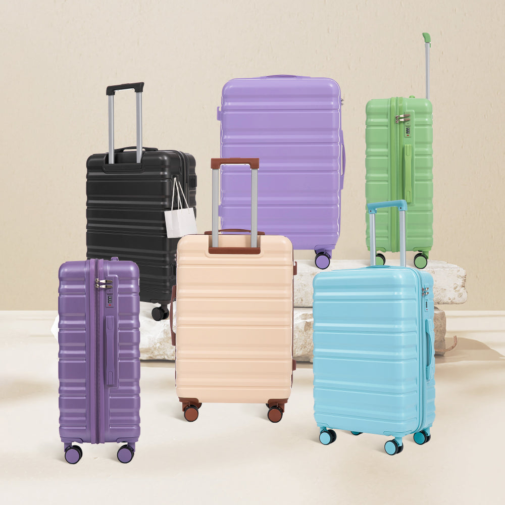 HIFINE TOURIST 20"/24"/28" 3 pcs/set in ABS Spinner Wheel Luggage, Carry on Suitcase, Matching Color, Combination Lock (Dark Gray)