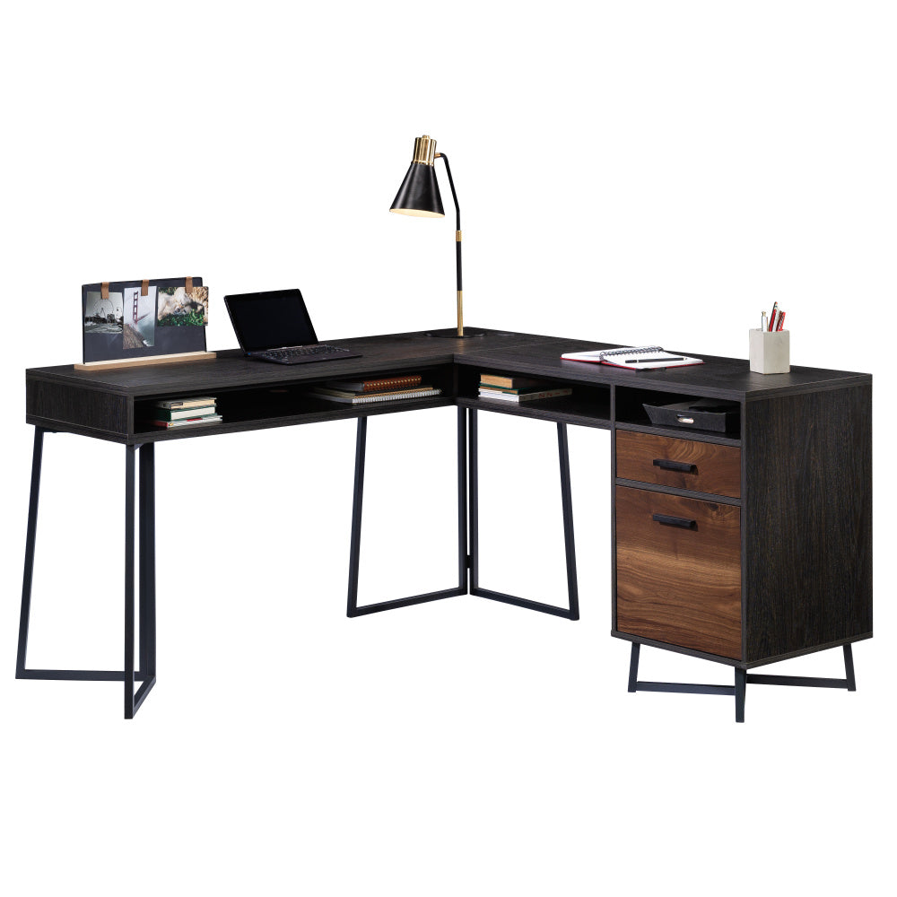 Sauder Canton Lane L Desk, Brew Oak Finish