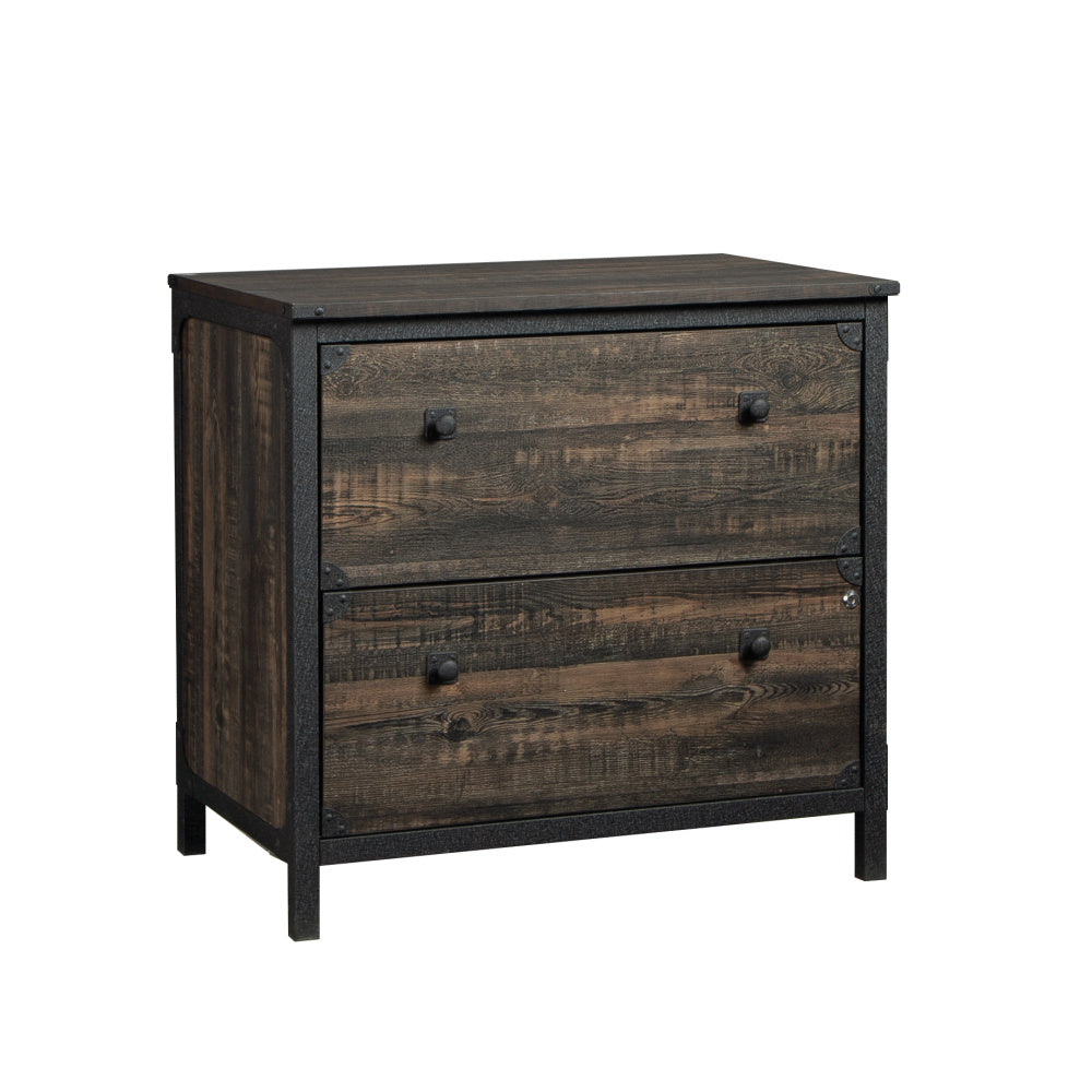 Sauder Steel River Lateral File, Carbon Oak Finish