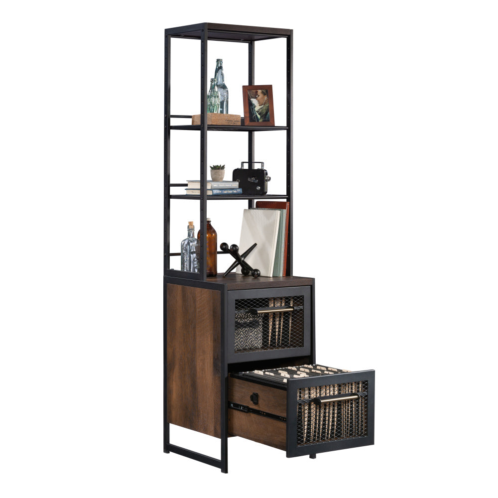 Sauder Briarbrook Tall Narrow Bookcase, Barrel Oak Finish