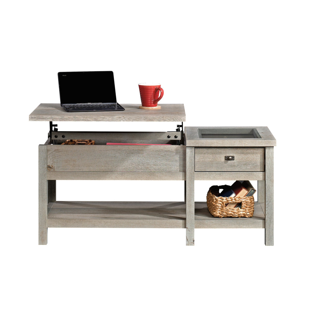 Sauder Cottage Road Lift-top Coffee Table, L: 42.56" x W: 19.02" x H: 18.98", Mystic Oak Finish