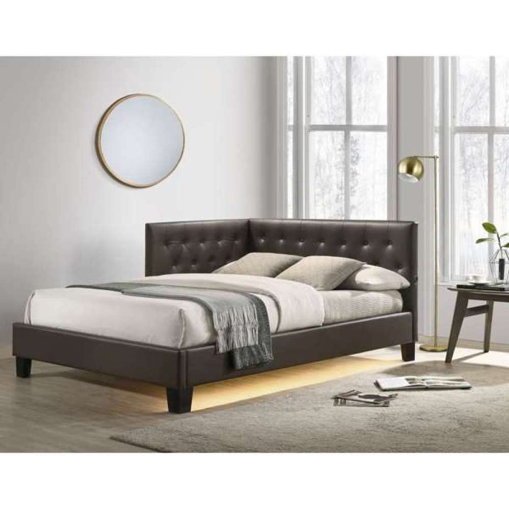 Julesburg Corner Full Bed in Brown PU