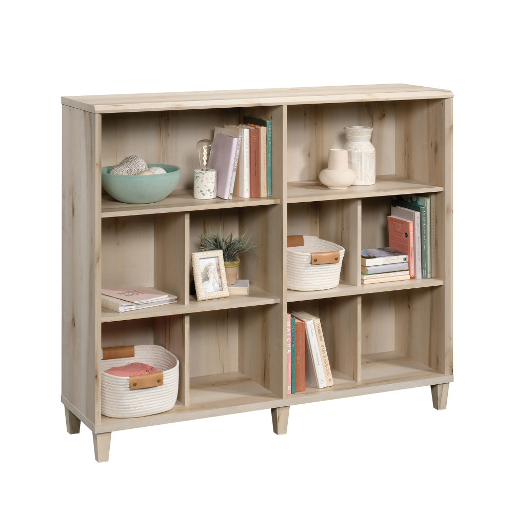 Sauder Willow Place Cubby Bookcase with Storage, Cubby Bookshelf, 53.15" W x 14.37" D x 45.3" H - Pacific Maple Finish