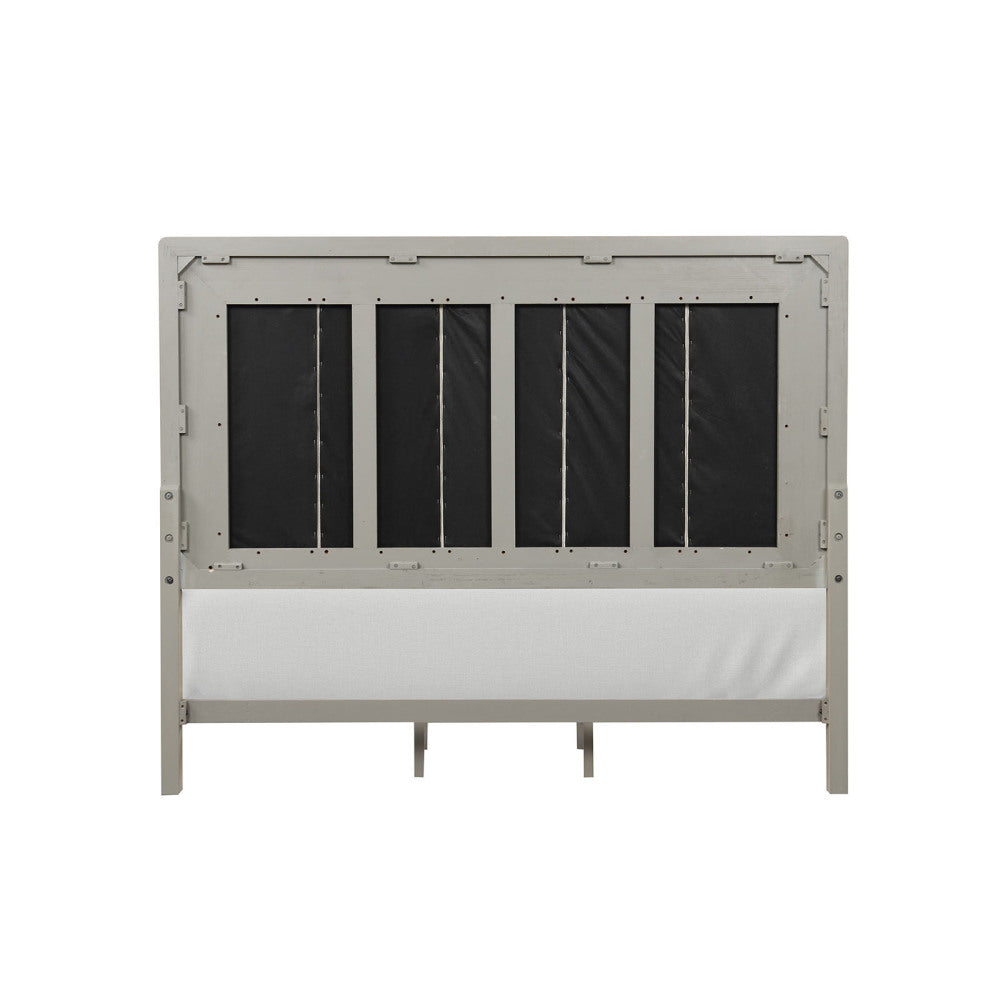 Contemporary 1pc Eastern King Size Bed Channel Padded Headboard Oak Finish Bedroom Furniture