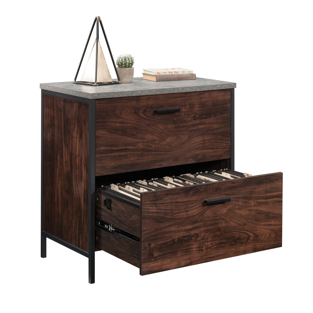 Sauder Market Commons Lateral File, Rich Walnut Finish