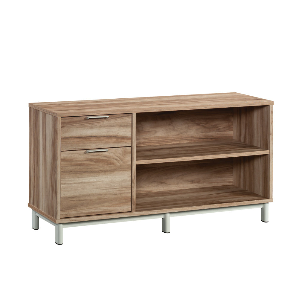 Sauder Bergen Circle Engineered Wood File Credenza in Kiln Acacia/Brown