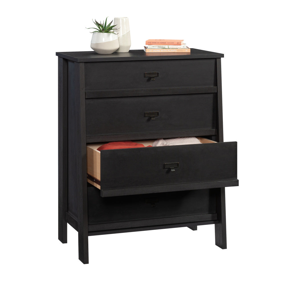 Trestle 4-Drawer Bedroom Chest Raven Oak  – Sauder
