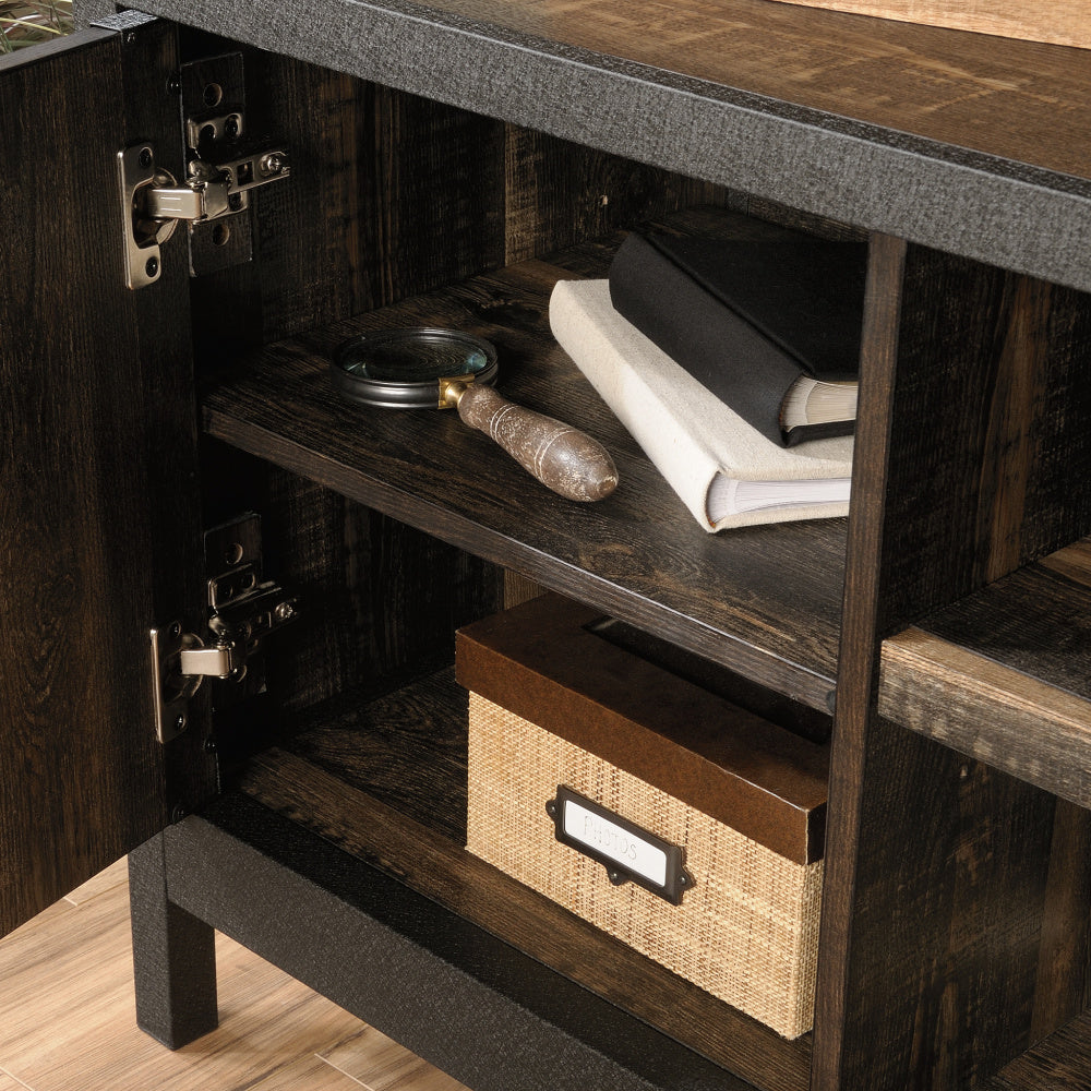 Steel River Industrial Credenza TV Stand Carbon Oak