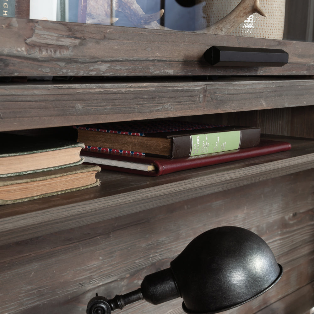 Sauder Aspen Post Hutch in, Pebble Pine Finish
