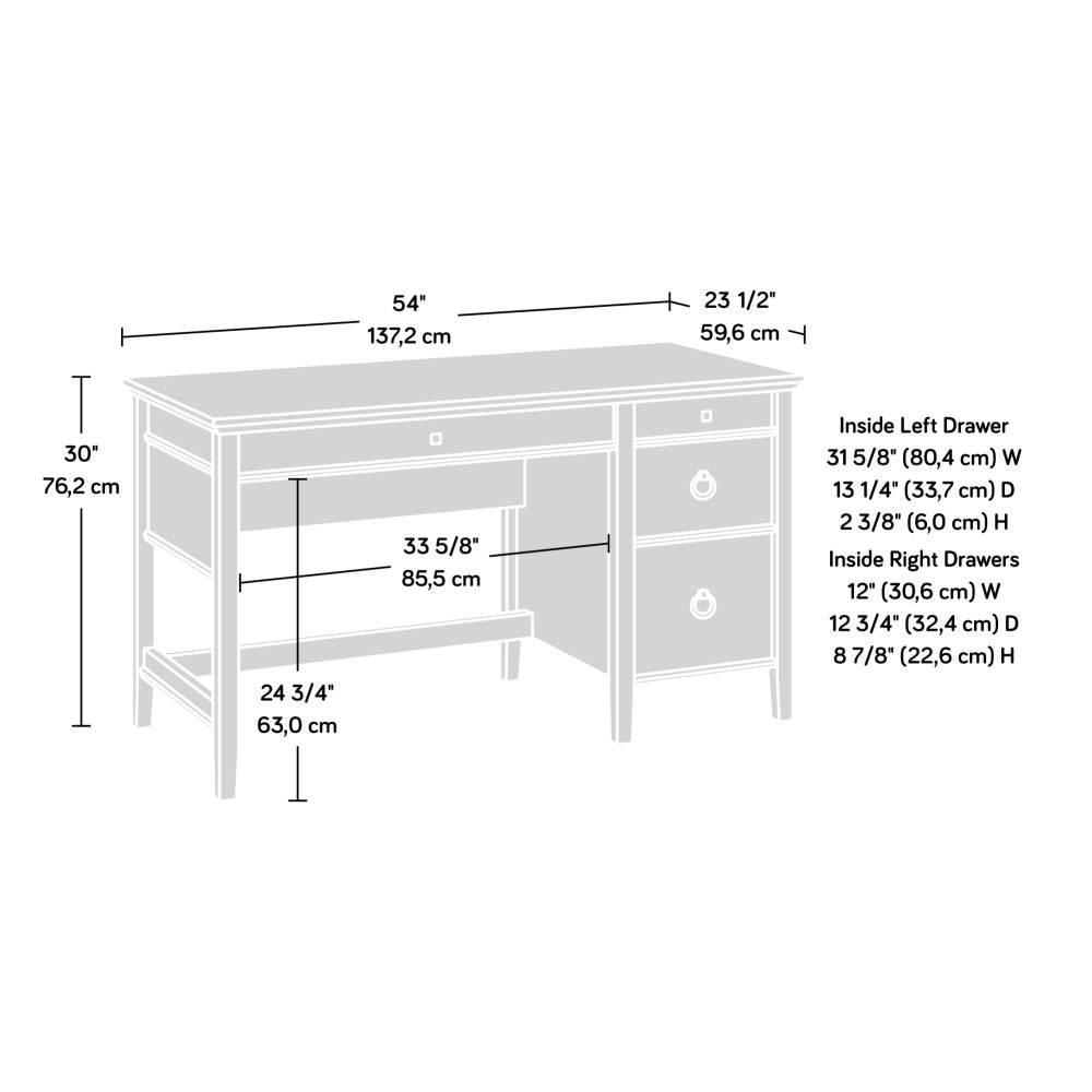 Sauder East Adara Single Pedestal Desk, Cascade Oak Finish