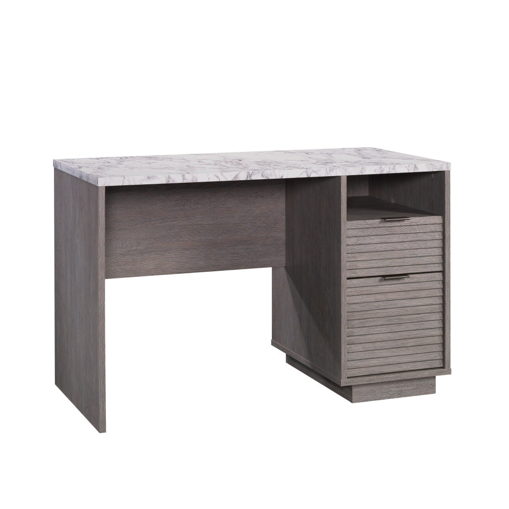 Sauder East Rock Contemporary Single Ped Desk, L: 47.17" x W: 23.47" x H: 30.00", Ashen Oak Finish