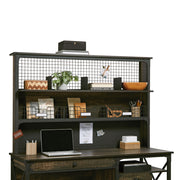 Steel River Industrial Desktop Hutch Carbon Oak