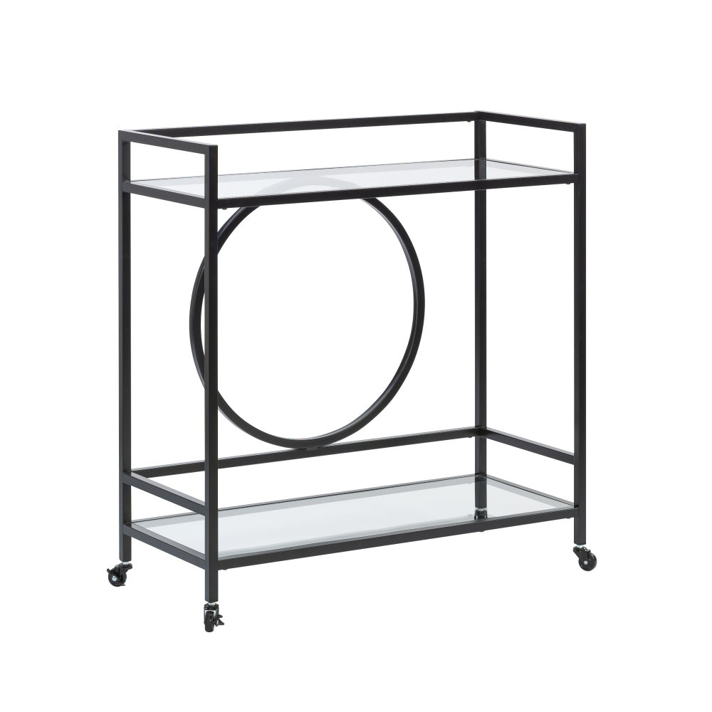 Sauder International Lux Bar Cart, Black Finish