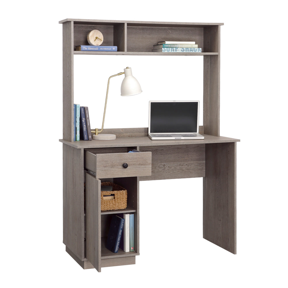 Sauder Sundar 43"W Computer Desk with Hutch, Mystic Oak