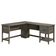 Sauder Summit Station L-Shaped Corner Home Office Desk with Drawer and Open Storage Shelf, in Pebble Pine