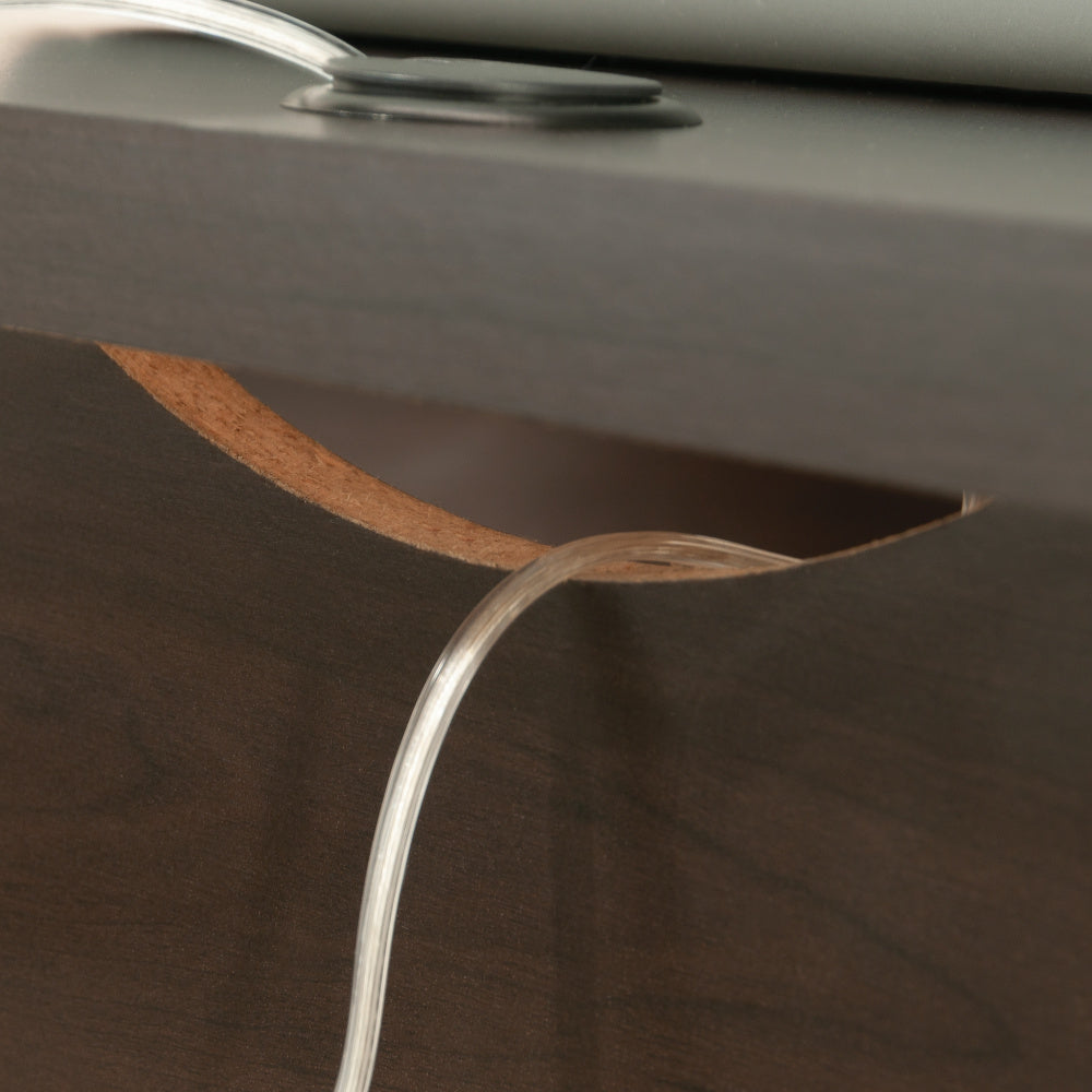 Sauder Summit Station L-Shaped Corner Home Office Desk with Drawer and Open Storage Shelf, in Cinnamon Cherry