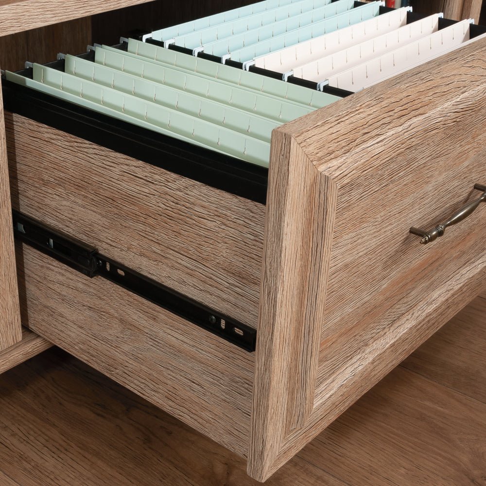 Sauder Rollingwood Engineered Wood Storage Credenza in Brushed Oak