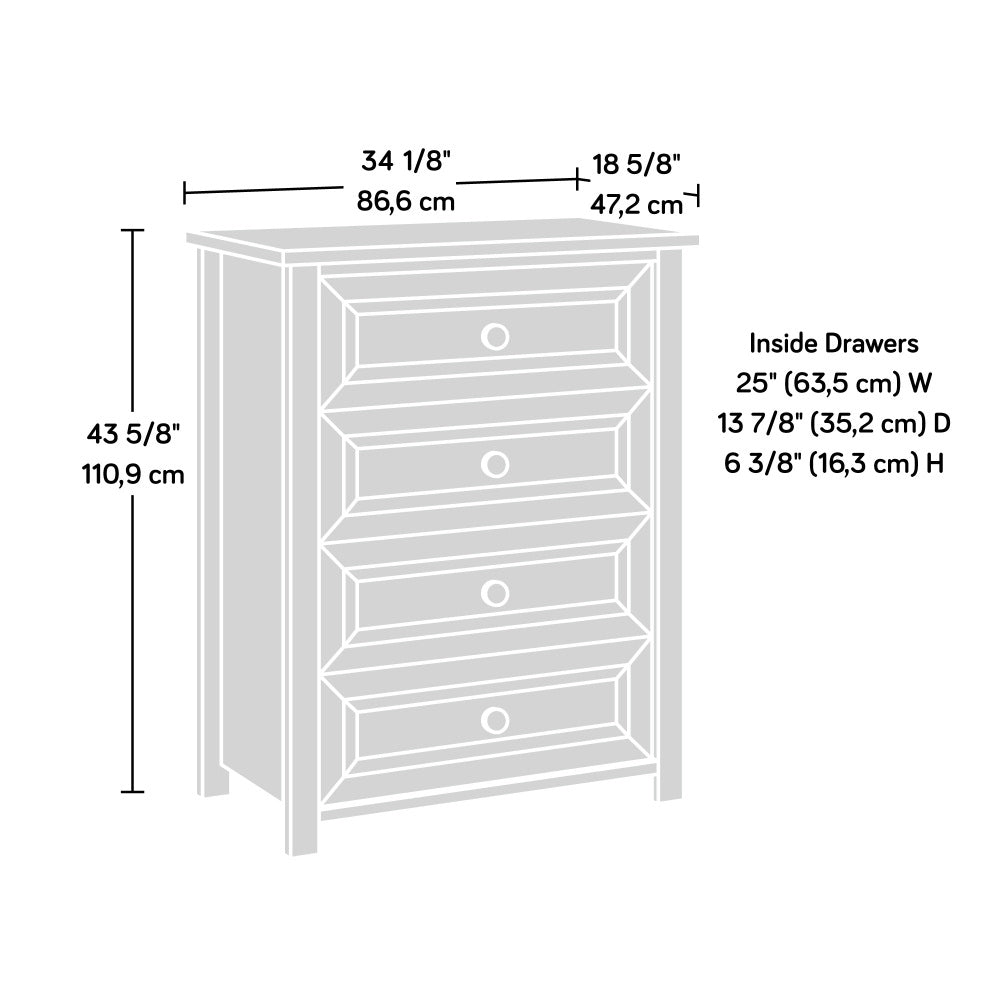 Hillmont Farm Country 4-Drawer Bedroom Chest Timber