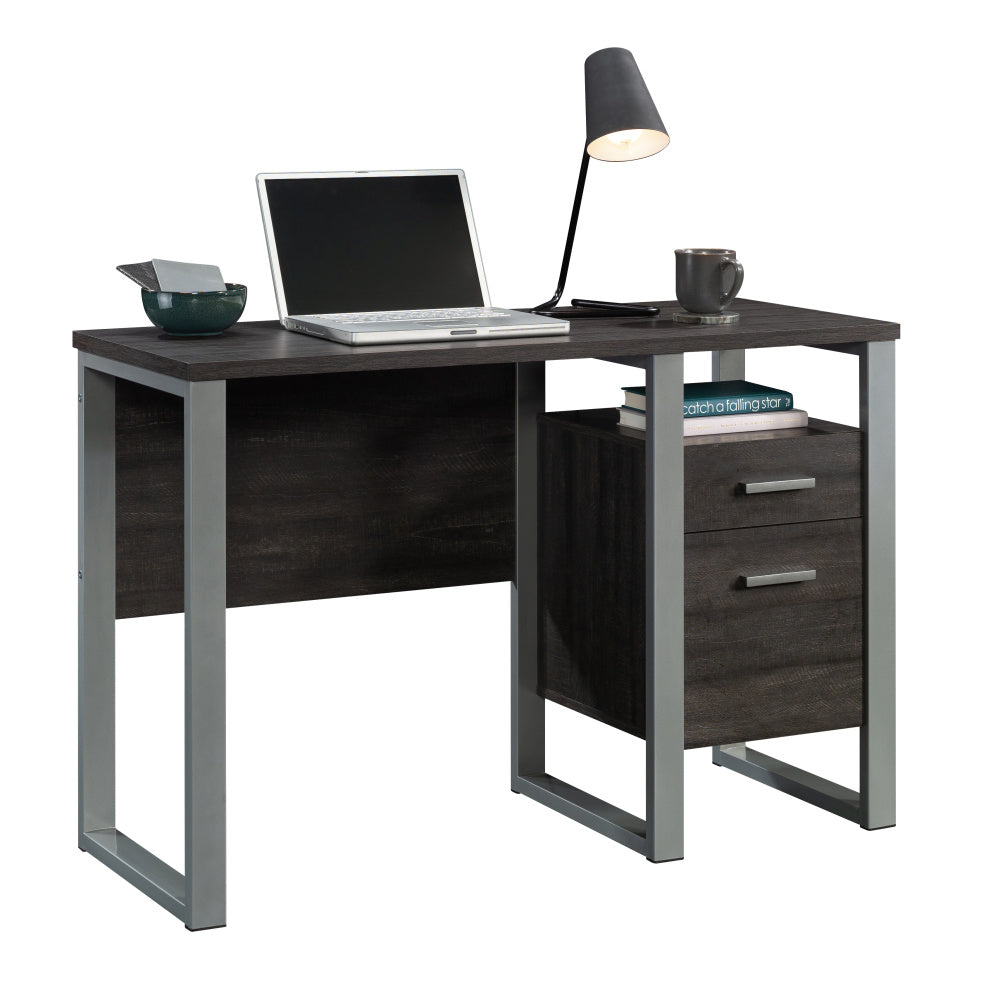 Sauder Rock Glen Single Pedestal Desk, Blade Walnut Finish