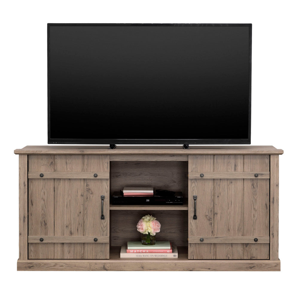 Sauder Sauder Select TV Credenza Mystic Oak with Raven Oak Accent