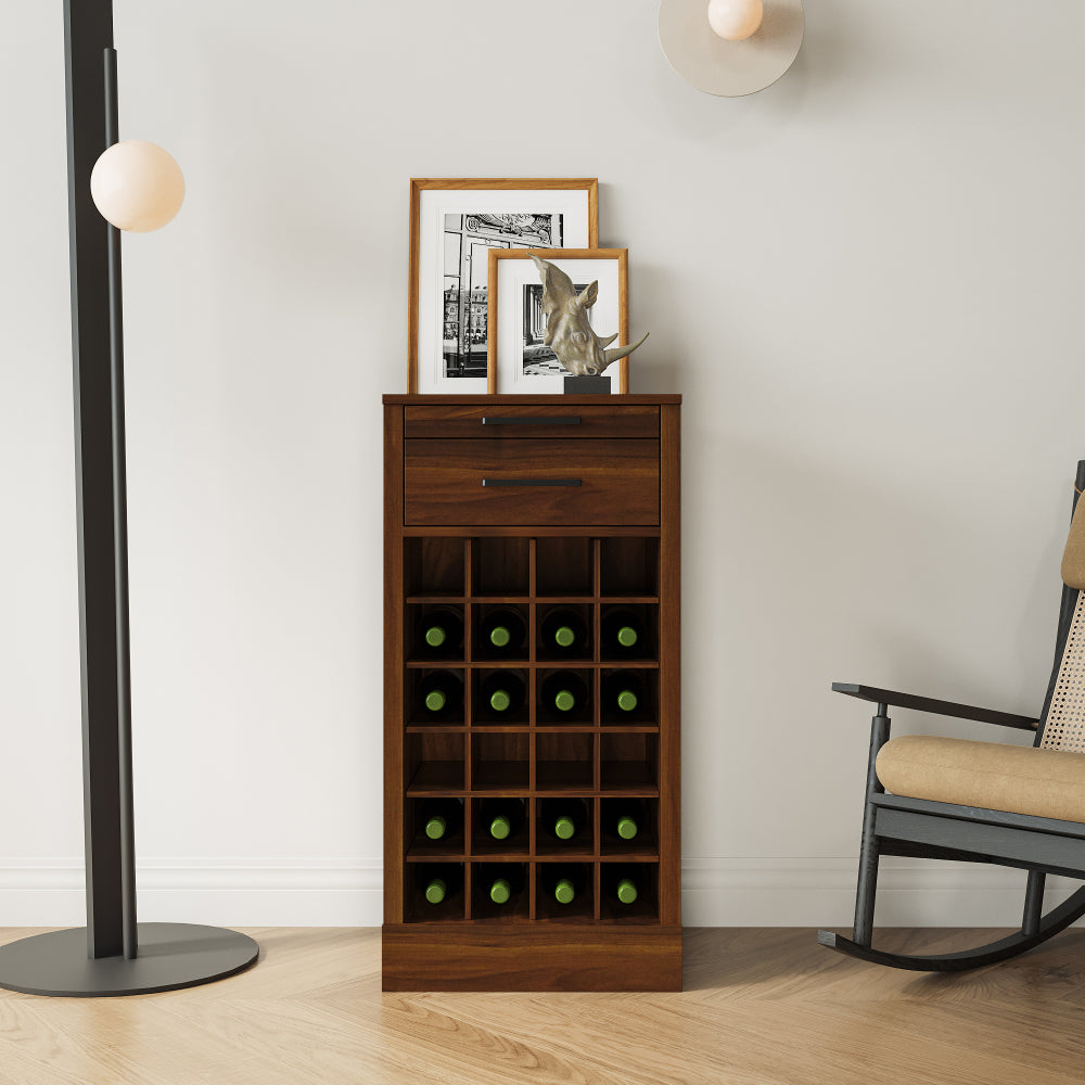 brown walnut color modular wine bar cabinet Buffet Cabinet with Hutch for Dining Room