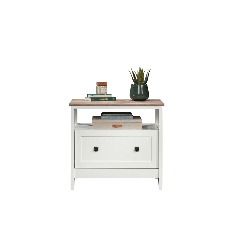 Sauder August Hill File Cabinet 1-Drawer with Open Shelf, Legal Siz