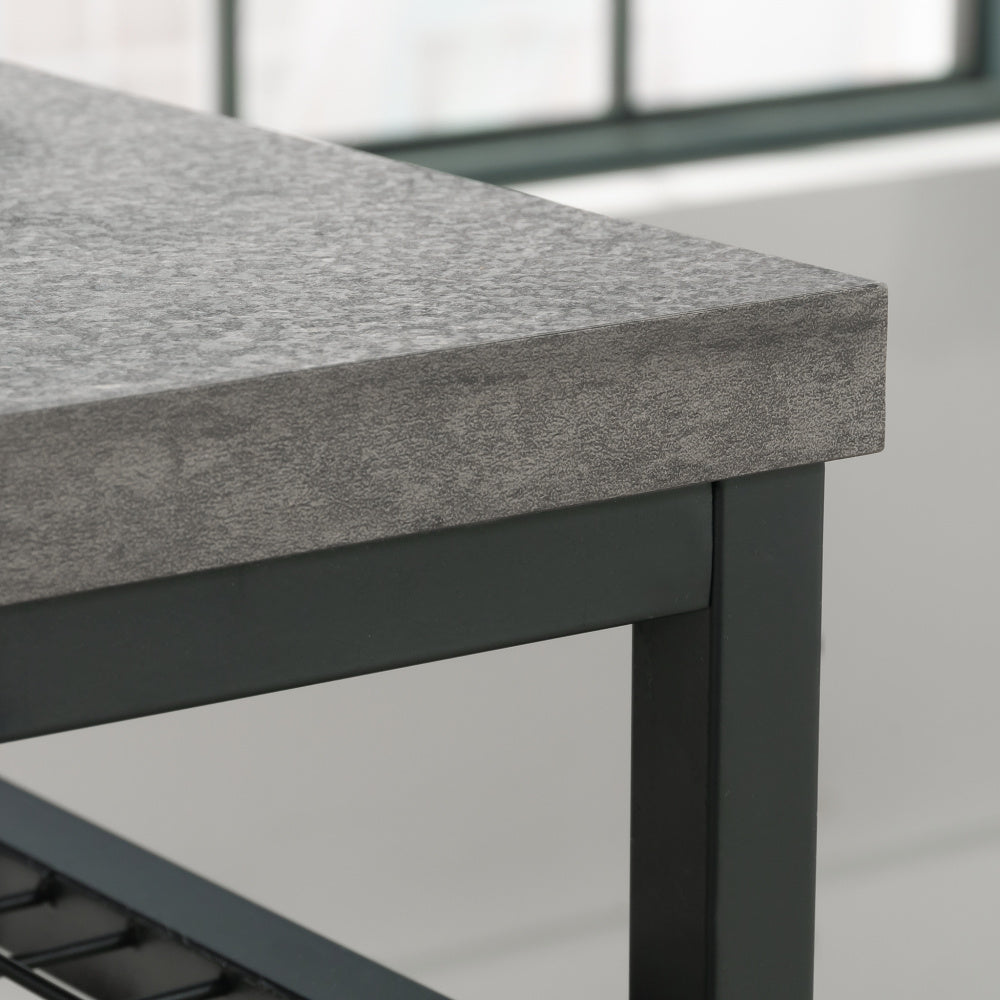 Sauder Market Commons Writing Desk with Storage, Slate Gray Finish