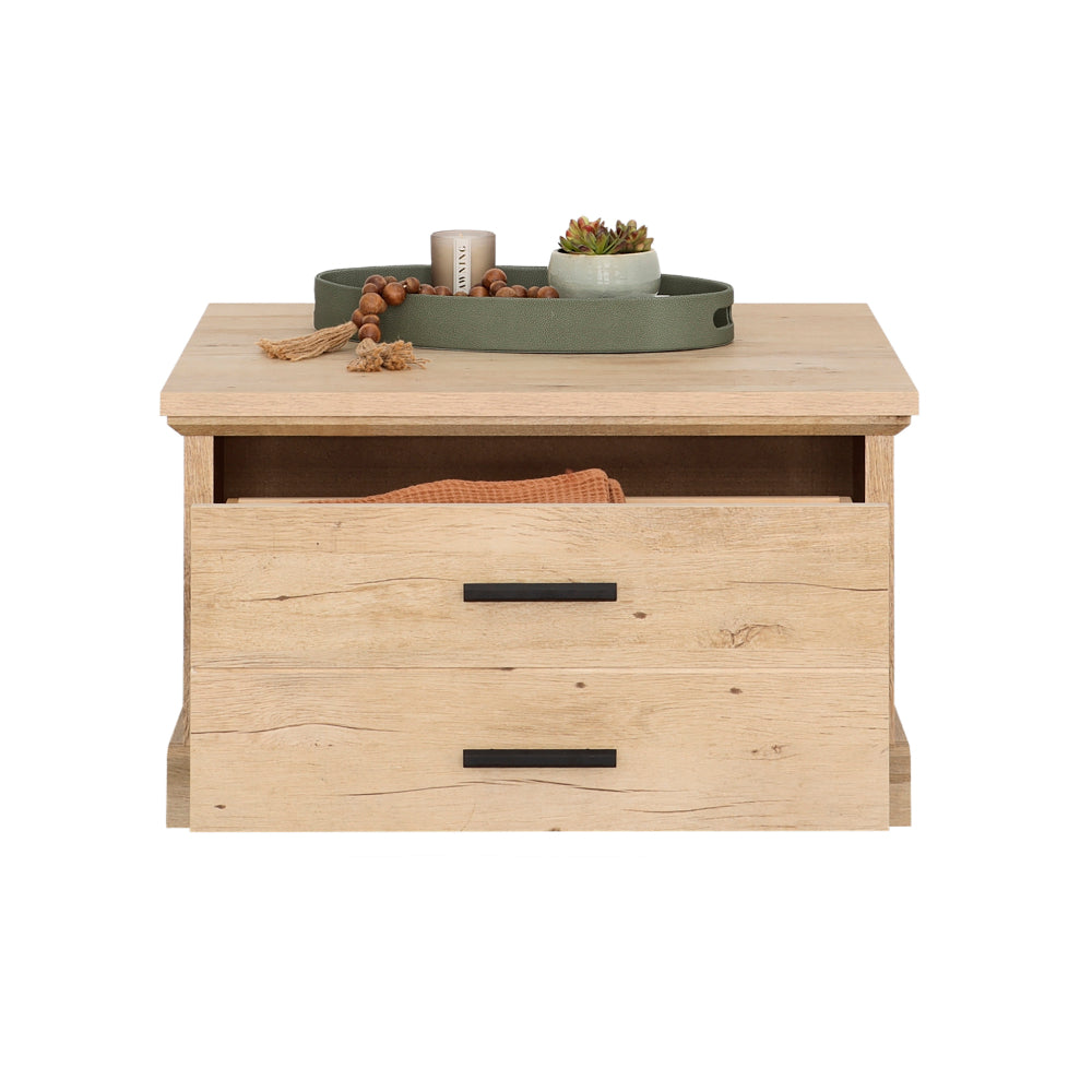 Aspen Post Storage Coffee Table Pebble Pine