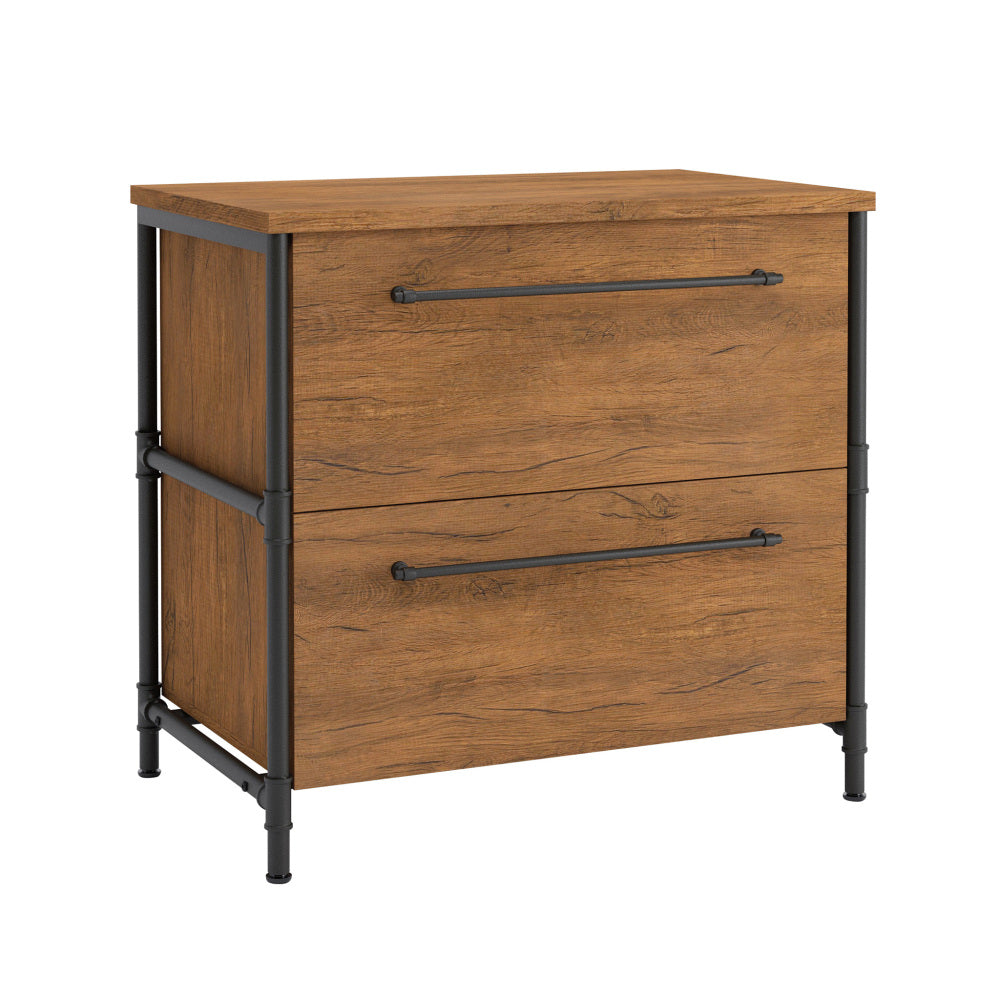 Sauder Iron City Lateral File, Checked Oak Finish