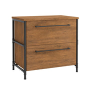 Sauder Iron City Lateral File, Checked Oak Finish