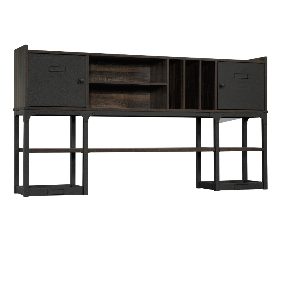 Sauder Foundry Road Engineered Wood 72" Desk Hutch in Carbon Oak