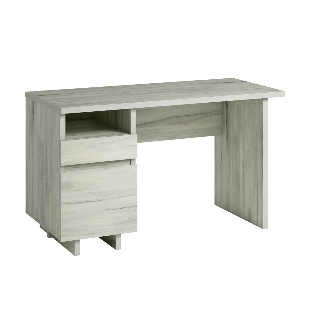 Sauder Porto Palma Single Pedestal Desk, L: 52.01" x W: 23.47" x H: 30.00", Haze Acacia Finish