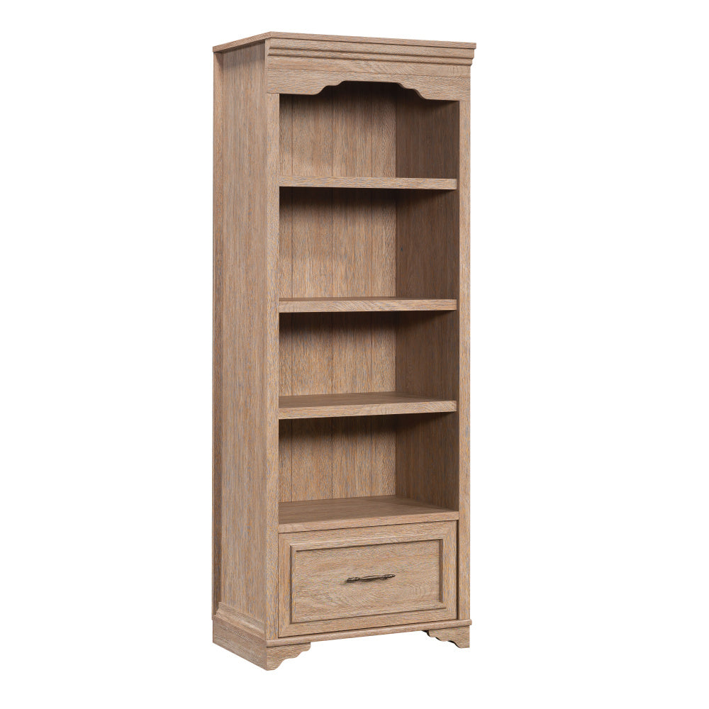 Rollingwood Bookcase with Drawer Brushed Oak