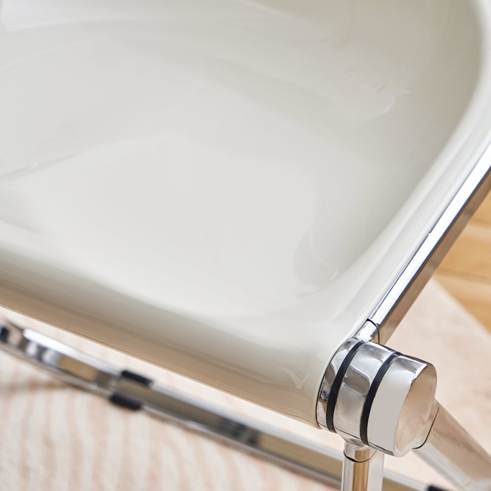 Used folding chair home transparent ins retro office leisure dining chair acrylic creative stool portable outdoor stool