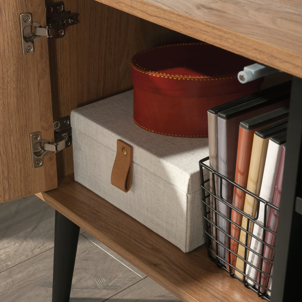 Sauder Ambleside Modern TV Credenza, L: 55.91" x W: 15.67" x H: 20.87", Serene Walnut