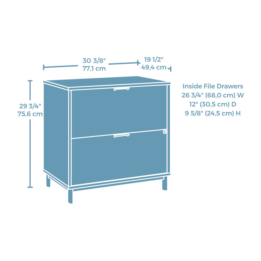 Portage Park Commercial Office File Cabinet, L: 30.35" x W: 19.45" x H: 29.76", Kiln Acacia Finish