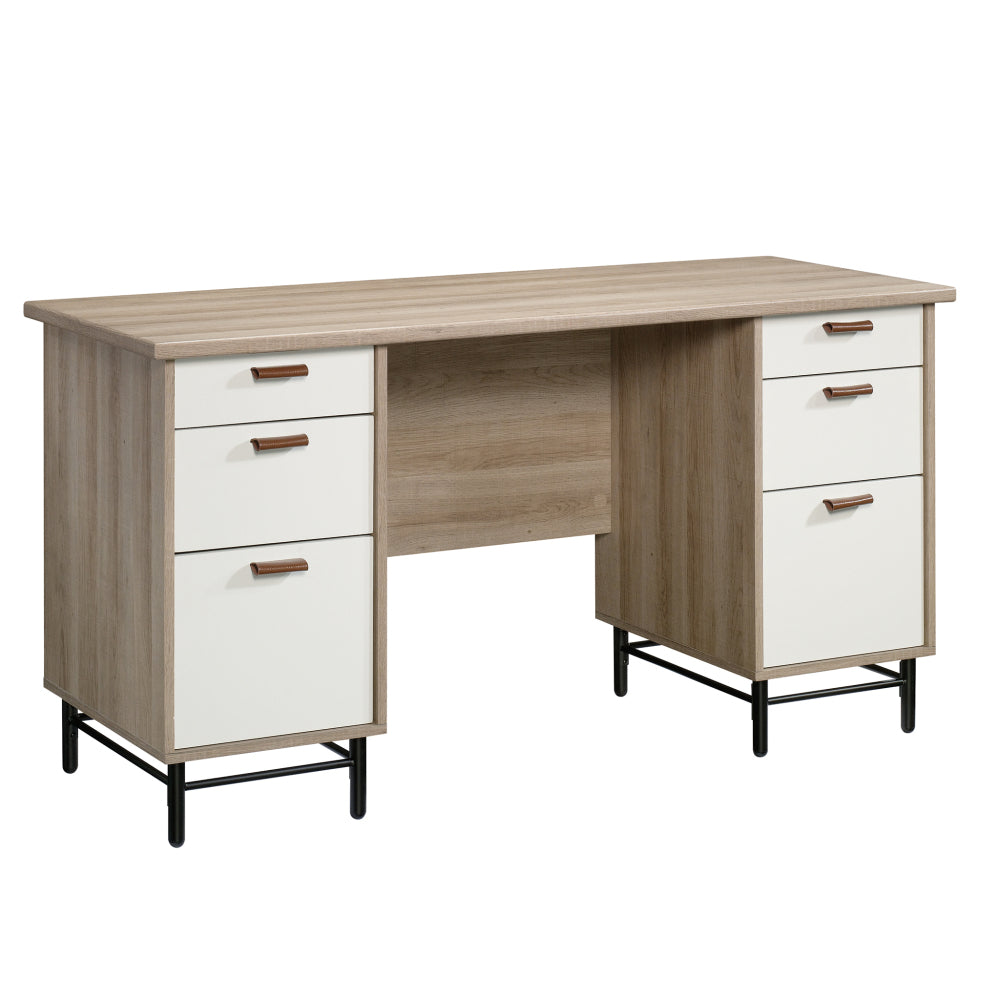 Sauder Anda Norr Executive Desk, Sky Oak Finish