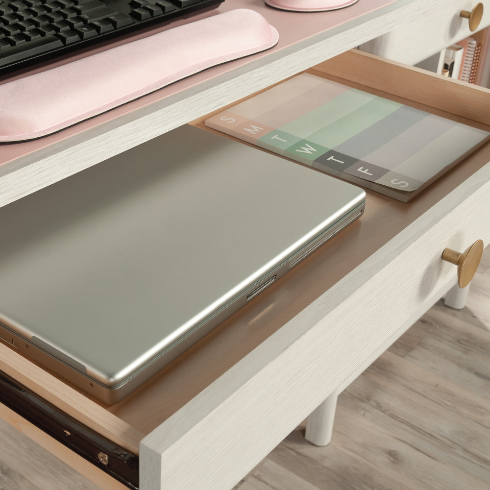 Sauder Dover Edge Computer Desk with Drawers, Glacier Oak Finish