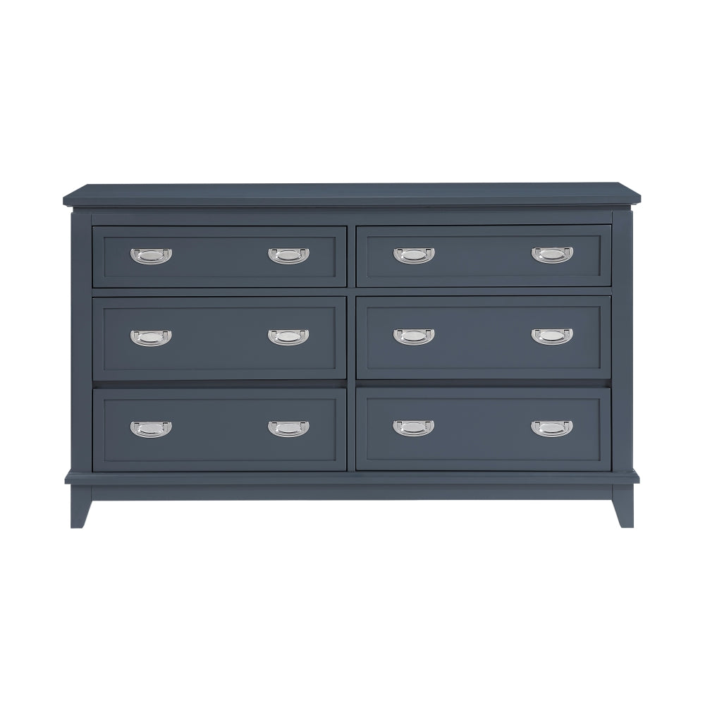 Navy Blue Finish Twin Platform Bed with Bookcase Headboard Drawers Hidden Desk Stool Footboard Storage Bench Bedroom Furniture 1pc