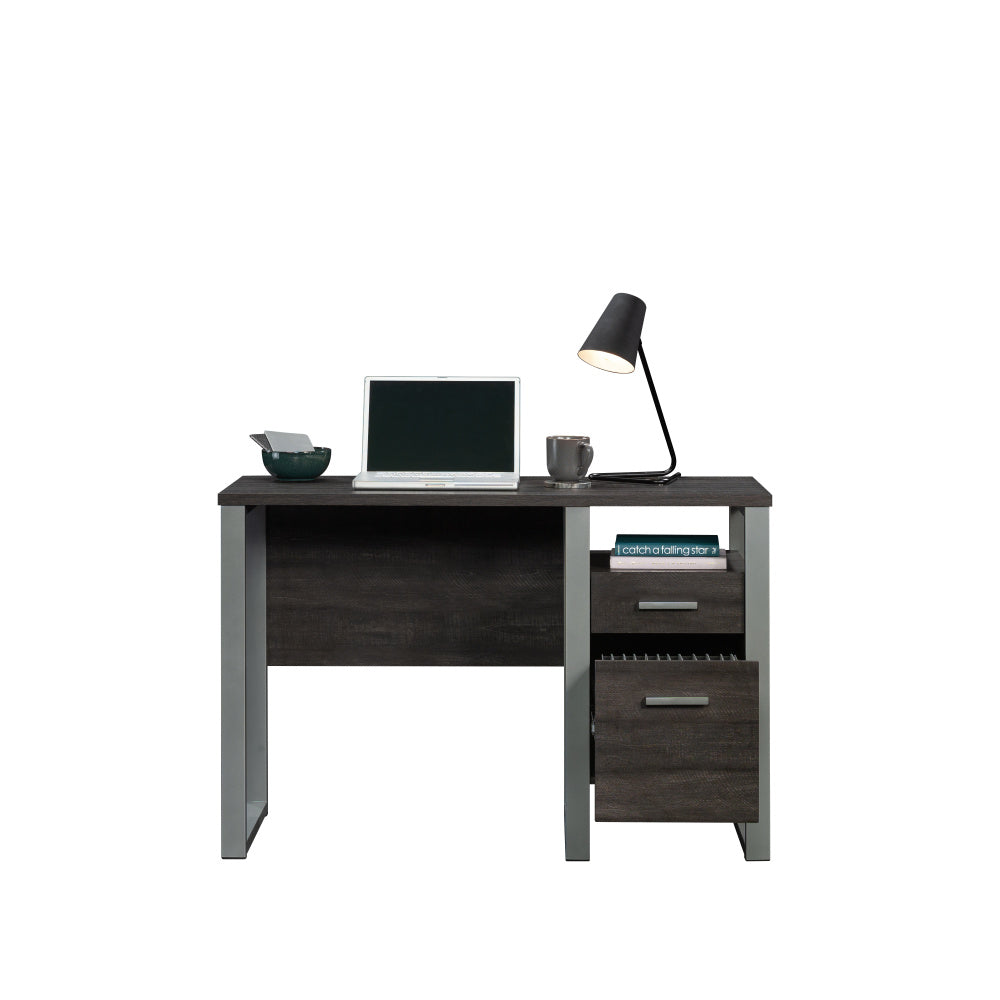 Sauder Rock Glen Single Pedestal Desk, Blade Walnut Finish
