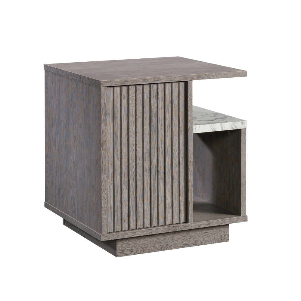Sauder East Rock Nightstand, L: 21.18" x W: 19.45" x H: 22.36", Ashen Oak Finish
