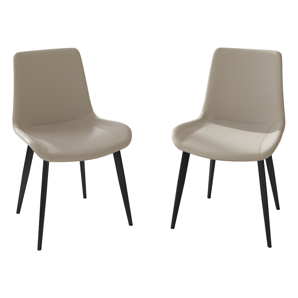 Dining Chairs 2PCS, Modern Kitchen & Dining Room Chairs, Upholstered Faux Leather Cushion Seat and Sturdy Metal Legs