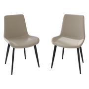 Dining Chairs 2PCS, Modern Kitchen & Dining Room Chairs, Upholstered Faux Leather Cushion Seat and Sturdy Metal Legs
