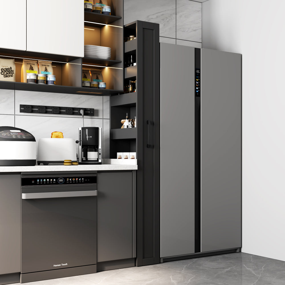 7 Tier multi-functional pull-out multi-tier storage Single-sided open shelf for Kitchen, Living Room & Narrow Spaces