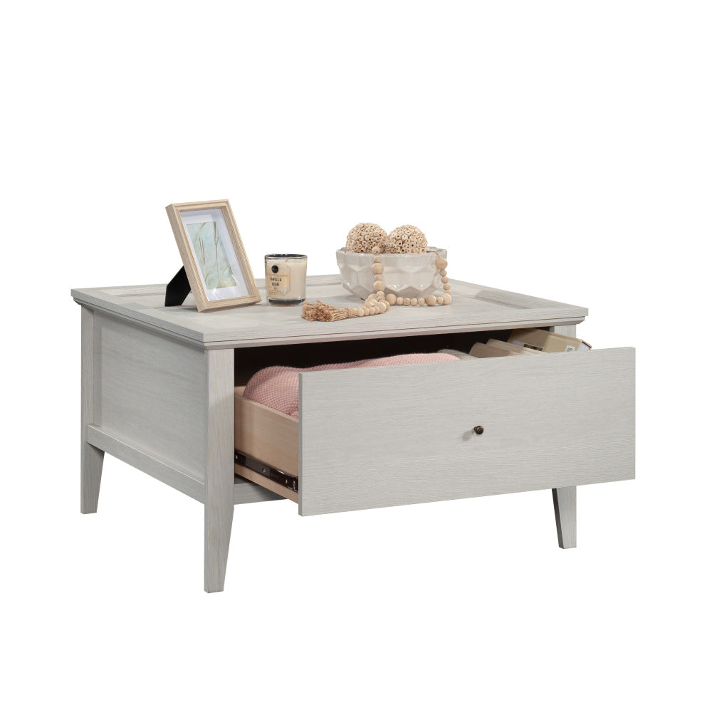 Sauder Larkin Ledge Coffee Table with Drawer, Glacier Oak Finish