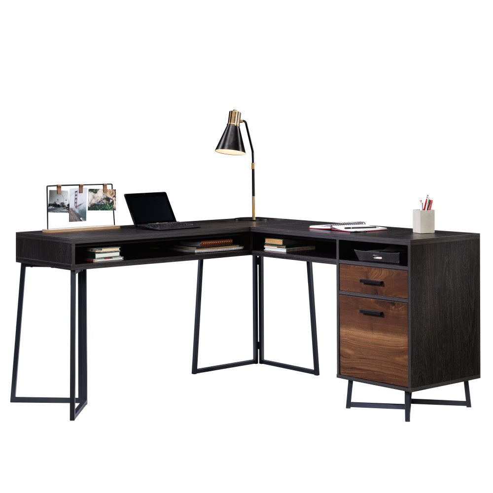 Sauder Canton Lane L Desk, Brew Oak Finish